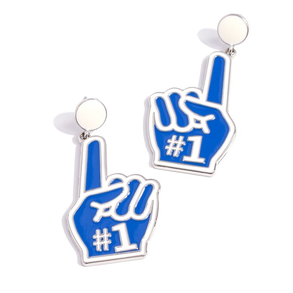 Jewelry - Number One Foam Finger Metal Earrings